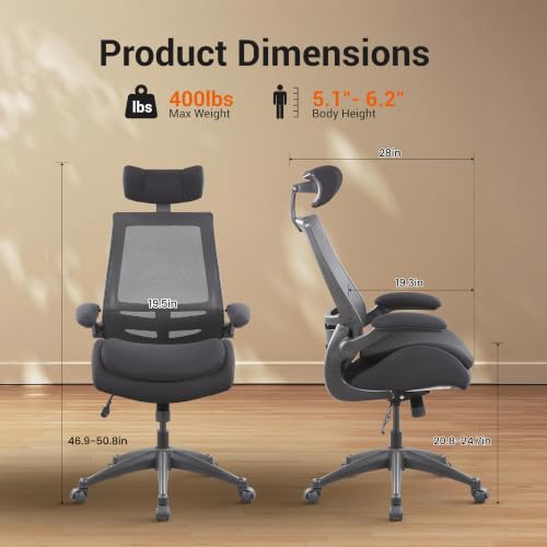 BOLISS 400lbs High Back Ergonomic Office Chair with Dual Seat Cushion - color: Black, size: BLS-2818HS