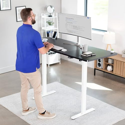 VIVO Black 71 x 30 in Standing Desk, DESK-KIT-0W7B - color: Black Top / White Frame, size: 71 x 30 inch