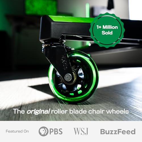 The Office Oasis Original Office Chair Wheels (As Seen On PBS), Green - color: Green