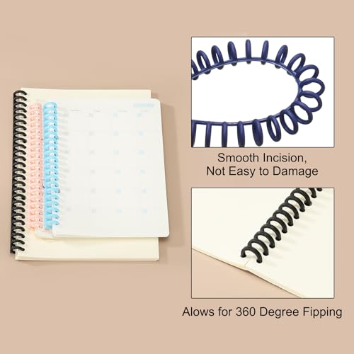 PATIKIL 12mm(1/2") Plastic Spiral Binding Coils, 30 Pcs Binding Spirals 85 Sheet Capacity Binding Spirals for Binding Paper Sheets, Dark Blue - color: Dark Blue, size: 12mm(1/2")