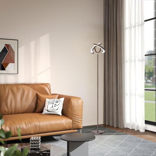 SIBRILLE 30W LED Floor Lamp for Living Room, 350° Rotating Reading Standing Lamp with Remote Control, Stepless Dimmable 3000K-6500K Modern Tall Lamp for Bedroom Office - color: Brown