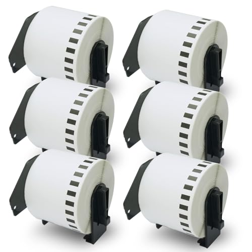 BETCKEY Replace for Brother DK-2205 2.4in x 100ft Continuou Labels[6 Roll] - color: 6 Rolls