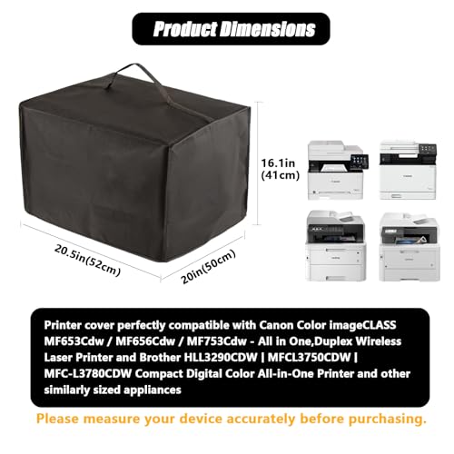 Printer Dust Cover,Protective Waterproof Anti-Static Dustproof Heavyweight Home Enclosure Accessories Black Fabric Covers,Compatible with Brother HLL3290CDW and Canon Color ImageCLASS MF656Cdw