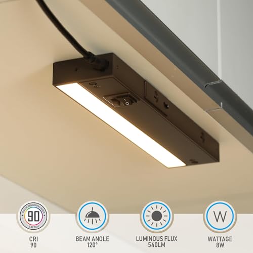TORCHSTAR 4-Pack 12 Inch 5CCT LED Under Cabinet Lighting Aluminum, Bronze - color: Bronze, size: 12 Inch