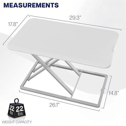 VIVO White 29 in Single Top Standing Desk Converter, DESK-V000UW - color: White, size: 29"