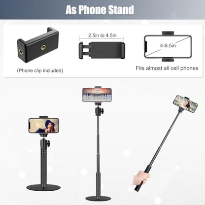 JCWINY Webcam Stand, 28 Inch Web Cam Stand for Desk, Adjustable Webcam Mount Camera Stand for Logitech Webcam C922 C930e C920S C920 C615 C960 C920x BRIO 4K NexiGo N60 and Others