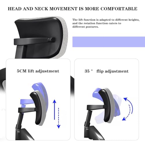Office Chair Headrest Attachment Head Support Cushion Chair Mesh Head Rest Black Mesh Frame Adjustable Height Angle for Ergonomic Office Chair - color: Color 3