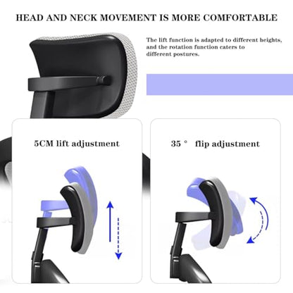 Office Chair Headrest Attachment Head Support Cushion Chair Mesh Head Rest Black Mesh Frame Adjustable Height Angle for Ergonomic Office Chair - color: Color 3