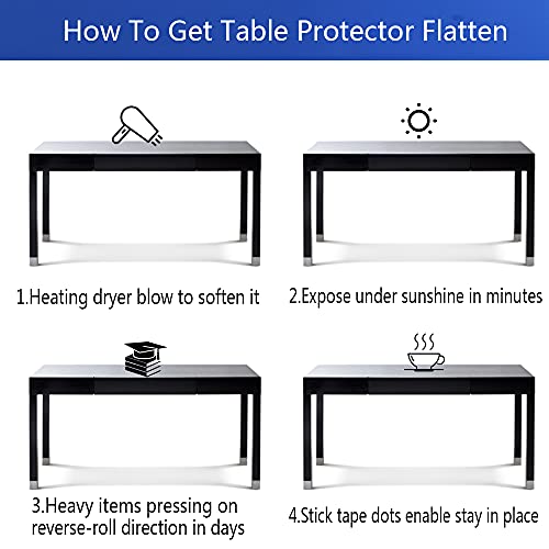 Plastic Clear Chair Mat 30x60 Crystal Clear Plastic Dining Table Cover Protector Office Desk Pad Mat Rectangle Vinyl Table Cover 5 Foot Table PVC Desk Writing Mat Wood Side End Coffee Kitchen Table - color: Clear, size: 30" x 60"