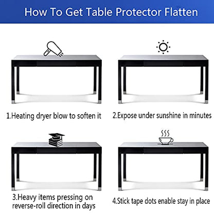 Plastic Clear Chair Mat 30x60 Crystal Clear Plastic Dining Table Cover Protector Office Desk Pad Mat Rectangle Vinyl Table Cover 5 Foot Table PVC Desk Writing Mat Wood Side End Coffee Kitchen Table - color: Clear, size: 30" x 60"