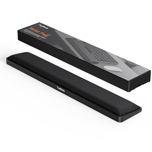 TopMade Keyboard Wrist Rest, Cooling Gel & Upgrade Soft Memory Foam Design Wrist Support for Keyboard, Full-Size Keyboard Hand Rest Pad, Ergonomic Palm Rest for Long Hours of Work, Gaming, Black - color: Black