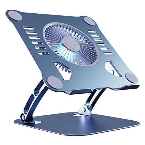 SHUWEI Laptop Cooling Stand with 3 Speed Fan, fits 10-15” Laptop, Bule-Gray - color: Bule-gray, size: For 15" Laptop & No 360°Rotation
