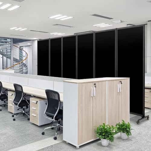 Room Partition 2.0 Upgrade Version, 6'L* 6'7"H,3 Panel,Black - color: Black, size: 3