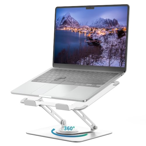 ALASHI 360° Rotating Laptop Stand, Multi-Angle, 10-17", White - color: A-White