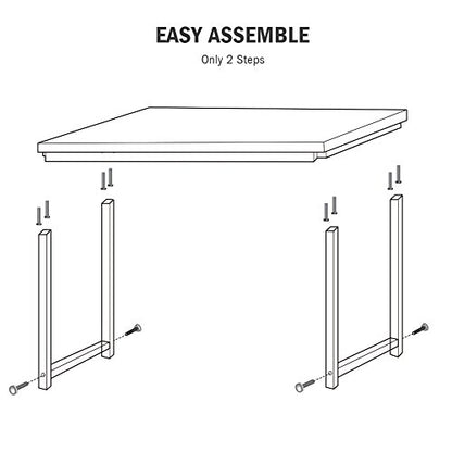 Tribesigns Modern Simple Computer Desk, 47 inch Office Desk Computer Table, Study Writing Study Desk for Home Office, White - color: White, size: 47*23.6 inch