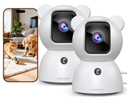 2 Pack 2.5K Cameras for Home Security, Non-Subscription AI Human/Pet/Crying Detection, 4MP Dog/Cat/Pet Camera Indoor with Phone App, Pan Tilt 2.4G WiFi Indoor Cameras, IR Night Vision, 2-Way Audio - style: 2 Pack 2.5K Camera