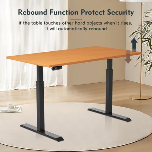GCCSJ Dual Motor Standing Desk Frame, Sit Stand Up Desk Base Height Adjustable from 27.5" to 47", Ergonomic Adjustable Desk Legs for 47'' to 63'' Home & Office Desk Tops(Frame Only)
