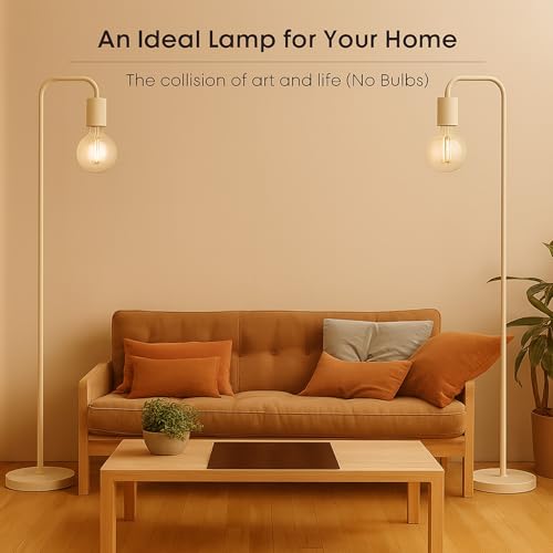 BoostArea Kahki Floor Lamp 63 inch, Modern Cute Floor Lamp, Metal Standing Lamp, E26 Socket, On/Off Footswitch, ETL Listed, Tall Thin Skinny Cool Kids Lamp for Living Room, Bedroom Decor, Minimalist - color: Khaki