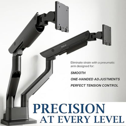 VIVO PRO Heavy Duty, Premium Dual Ultra-Wide Monitor Tension Arm, 24 inch to 38 inch Screens, Holds 59.4 lbs per Arm, Desk Mount Monitor Stand for 2 Ultrawides, Black, PRO-ST245B - color: Black