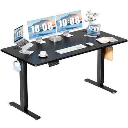 DUMOS 63 Inch Electric Standing Desk, Memory Adjustable Home Office Desk - color: Black, size: 63-Inch
