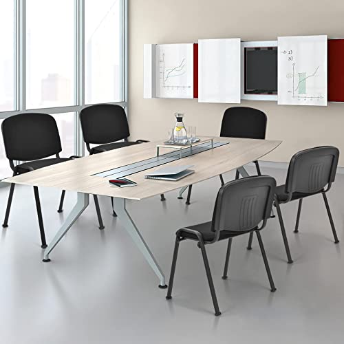 HAPPYGRILL Waiting Room Chairs, Stackable Conference Chairs with Metal Frame, Padded Cushion,Ergonomic Design, Guest Reception Chairs Set for Office, Reception Room, Conference Room, Events (10-Pack) - size: 10-Pack