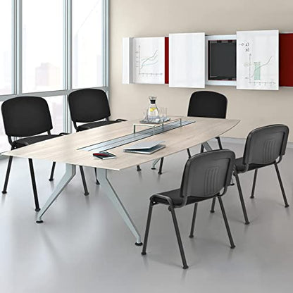 HAPPYGRILL Waiting Room Chairs, Stackable Conference Chairs with Metal Frame, Padded Cushion,Ergonomic Design, Guest Reception Chairs Set for Office, Reception Room, Conference Room, Events (10-Pack) - size: 10-Pack