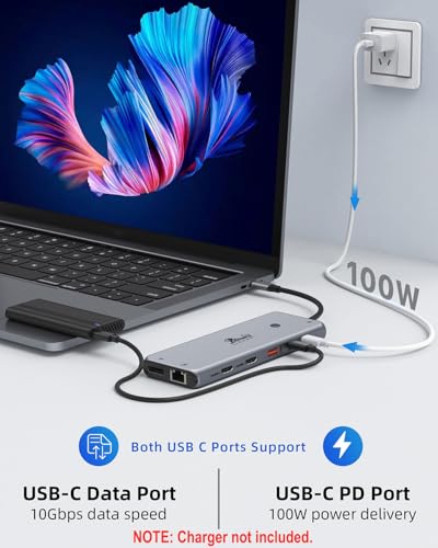 Docking Station Dual Monitor 4K HDMI 13-in-1 USB C Hub for Laptop MacBook - color: 13-in-1 Docking Station (USB C)