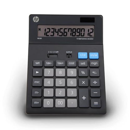 HP - Large Desktop Business Calculator, 12-Digit Solar Powered Desktop Calculator - size: Large