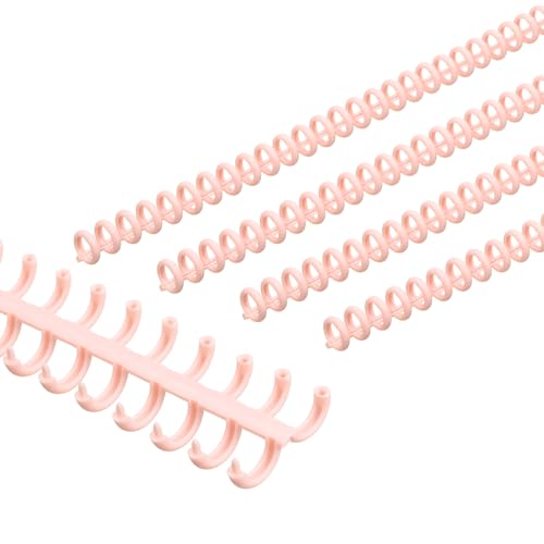 PATIKIL 8.5mm(1/3") Plastic Spiral Binding Coils, 30 Pcs Binding Spirals 20-25 Sheet Capacity Binding Spirals for Binding Paper Sheets, Light Pink - color: Light Pink, size: 8.5mm(1/3")