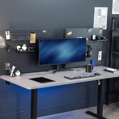 VIVO Black Clamp-on 60 x 24 inch Desk Pegboard, PP-DK30B-2 - color: Black, size: 60"