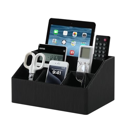 Desk Organizer Caddy Nightstand Organizer Remote Holder - color: Striped Black