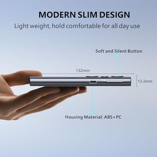 N95s Presentation Clicker for PowerPoint with Digital Laser Pointer | Wireless Presenter with Countdown Timer, USB-C Rechargeable PowerPoint Slide Advancer Remote for Projector and TV Screens - color: Green - BLE&USB-C