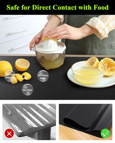 Black Plastic Table Cover Protector, 36" x 60" PVC Desk Pad Mat - color: Black, size: 36" x 60"