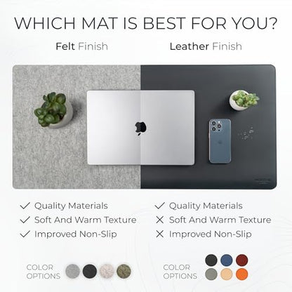 Nordik Felt Desk Mat - Large Felt Desk Pad - Timber Moss Green 35 x 17 in | Premium Desk Matt for Desktop, Full Desk Keyboard Mouse Pad, High Quality Felt and Non-Slip Rubber Liner for Home and Office - color: Timber Moss