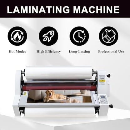 18inch Laminator Machine(V480), 110V Cold Hot Roller Laminating Machine, Single Dual Sided Thermal Laminating Machine for Home Office School Commercial