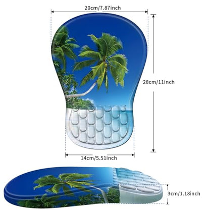 YIWEI Ergonomic Mouse Pad with Wrist Rest for Carpal Tunnel Pain Relief - color: Beach-3