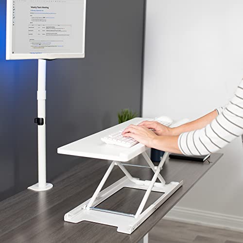 VIVO White 27 in Single Top Keyboard and Mouse Riser, DESK-V000PW - color: White