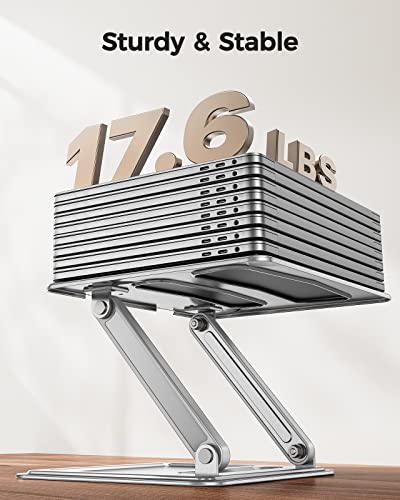 LORYERGO Adjustable Laptop Stand, Portable for 17.3inch Laptops, Holds Up to 17.6lbs, Ergonomic Posture & Heat Dissipation - color: Sliver