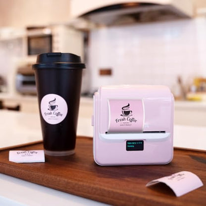 ORGSTA Label Maker Machine with Tape, 3 Inch Bluetooth Label Printer T003 - color: Pink