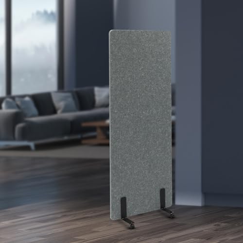 Office Partition, 24 x 66 Room Divider Large Privacy Screen Portable Partition Wall, Free Standing Office Divider Screen for Home Office Dorm Decor (Light Grey)
