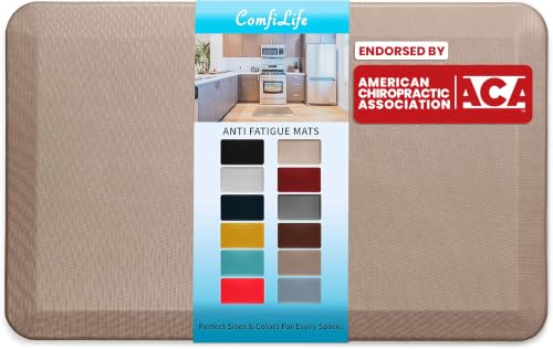ComfiLife Anti Fatigue Floor Mat – 3/4 Inch Thick Kitchen Mats for Floor, Standing Desk Mat, Kitchen Rug – Comfort at Home, Office – Durable – Stain Resistant – Non-Slip Bottom (20" x 32", Rose Gold) - color: Rose Gold, size: 20" x 32"