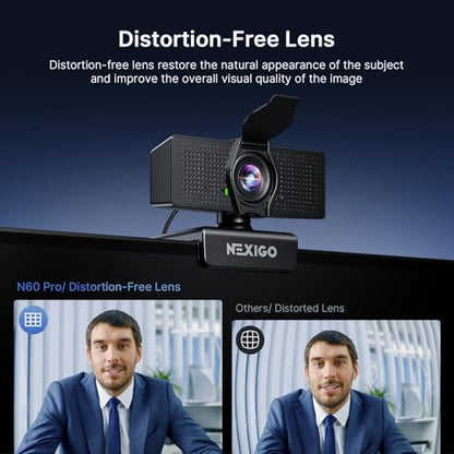 NexiGo N60 Pro 4K Webcam for PC, 4K UHD Sony Sensor, Autofocus, 1080p 60 fps, Noise-Canceling Mics, Privacy Cover, Distortion-Free Lens, 4X Digital Zoom, Works with Switch 2/Zoom/Teams/Google Meet - style: 4K Webcam