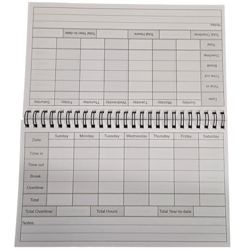 Weekly Time Clock Log Book – Wire-Bound 8.5" x 5" Work Hours Tracker