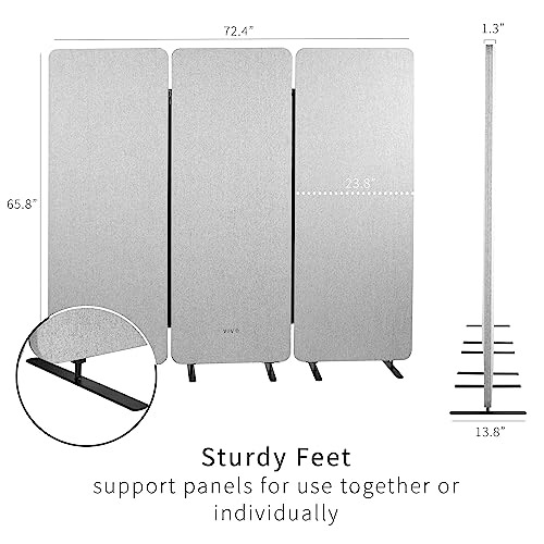 VIVO Gray Freestanding 72 x 66 in Privacy Panel, PP-3-T072G - color: Gray, size: 72" wide, 66" Tall