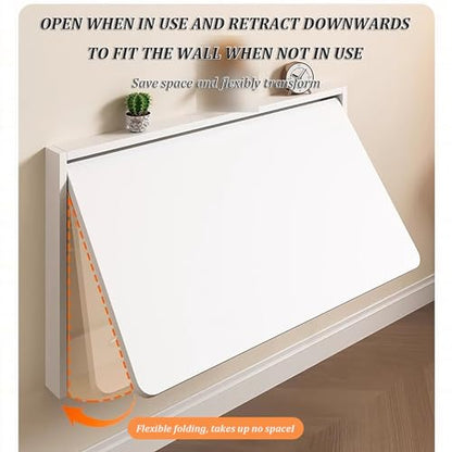 Fold Down Laundry Table, Wall Mounted Desk, Drop-Leaf Table For Kitchen, Laundry Room, Bathroom, Bedroom, Space Saving (Size: L80*W40cm) - size: L80*W40cm