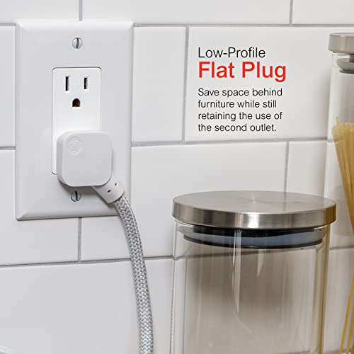 GE 3-Outlet Power Strip 5 Inch Braided Extension Cord with Multiple Outlets - size: 5 Inch