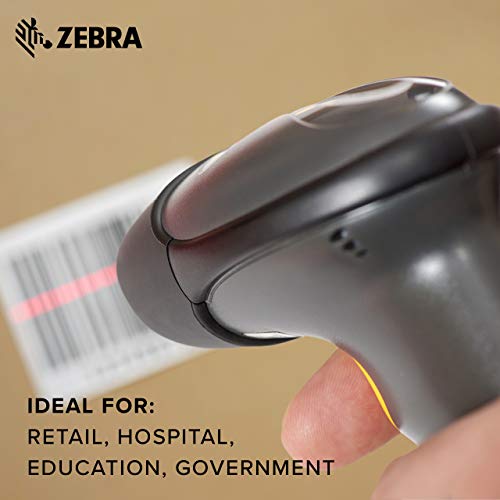 Symbol Zebra LS2208 Series Corded Handheld Standard Range Laser Scanner Kit with Gooseneck Stand and Cable Twilight Black LS2208-SR20007R-NA - style: 1D Only (Wired)