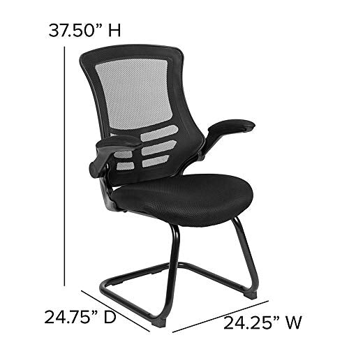 Flash Furniture Mesh Reception Chair with Flip-Up Arms, Black - color: Black Mesh