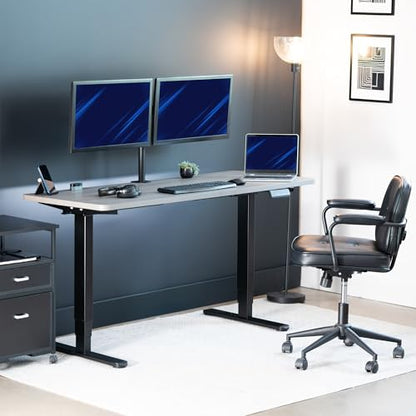 VIVO Dark Gray 60 x 24 in Standing Desk, DESK-KIT-2B6G - color: Dark Gray Top / Black Frame, size: 60 x 24