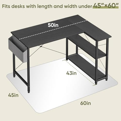 45" x 60" Glass Chair Mat for Carpet, 0.2" Thick Office Chair Mat | Heavy-Duty Tempered Glass With Crystal Clear Surface, Polished Rounded Edges Resists Scratches And Cracks For Smooth Rolling - size: 45" x 60"